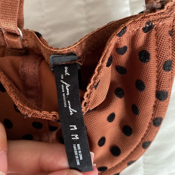 Brown polka dot Urban Outfitters Out From Under Lucy Flocked Dots corset top🤎 - Picture 4 of 4